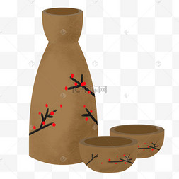 酒文化小酒壶插画