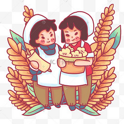 五一劳动节纺织女工卡通人物打扫卫生阿姨卡通人物打扫卫生阿姨劳动节