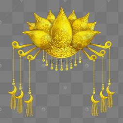 古风莲花黄金头冠