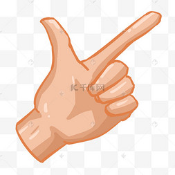 左手比划八字手势