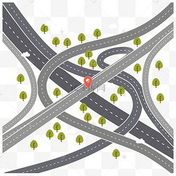 灰色白底网状s交叉立交桥马路免17