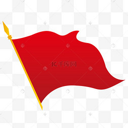 旗帜金色极简缎带标题框红旗旗帜旗子工农红军旗帜主题相关素材推荐