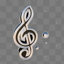 银色立体漂浮音符在壁板,音乐会或交响乐团矢量符号上的音符音乐波