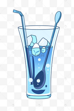 冰水饮料卡通插画