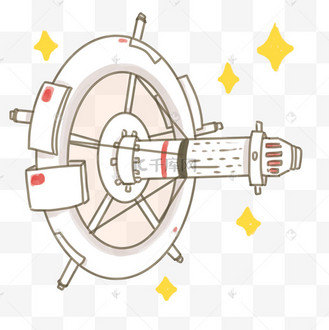 白色的卡通航天站