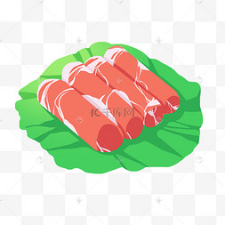 红色的羊肉插画