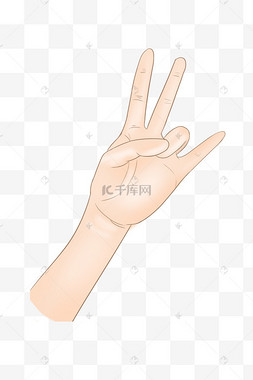 伸出三根手指手势