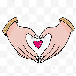 手势比心卡通插画