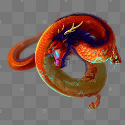 巨龙咆哮排山倒海武将龙抬头神龙摆尾中国装饰青龙苍龙神兽装饰国潮