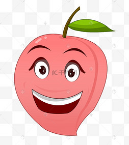 苹果立体笑脸插画