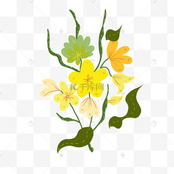 卡通黄色油菜花插画