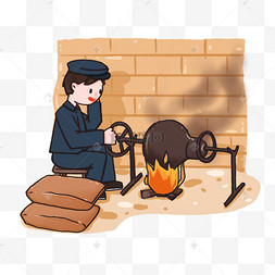 操作老式爆米花机的人旧上海老式唱机90年代的bb机艺术线条画复古音乐