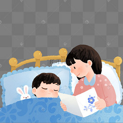 老师职业人工智能网络插画奶奶在沙发上给孙子孙女讲故事的病媒图解