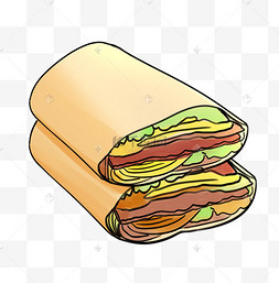 小吃煎饼卡通美食