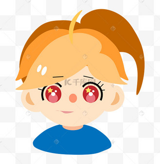 卡通可爱风黄头发女孩头像免抠png