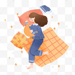 躺着睡觉的小女孩