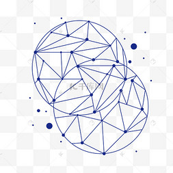 圆形和三角形科技感点线图案免抠