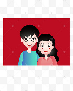 在民政局领结婚证的新人七夕节我们成为夫妻领证了手绘情人节领证结婚