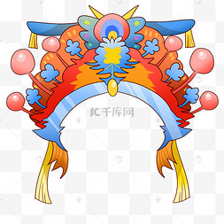 京剧人物旦角帽子日本表演的皮影插画皮影戏剪纸人物中国风京剧旦角