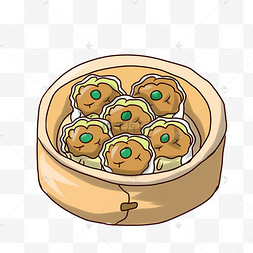 烧麦元素手绘冬季美食烧麦插画烧麦食物美味烧麦食物插画烧麦食物烧麦