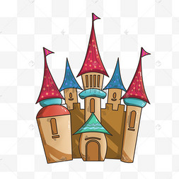 红色卡通城堡