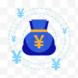 钱袋子金融主题插画png免抠