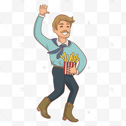 才艺表演人物吃薯条