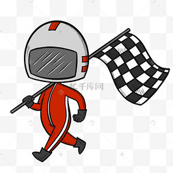 手绘赛车f1赛车手冠军插图