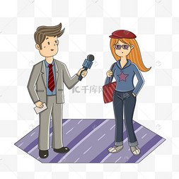 街头采访png素材手绘蜜蜂仙子png素材矢量卡通免扣女孩创意厚涂电影节