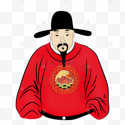 古代古风人物于谦新国潮现代旗袍人物手绘卡通古典美人免扣元素七夕