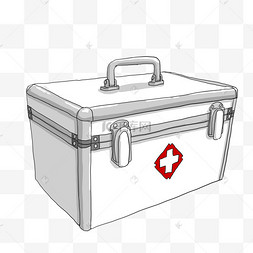 医药箱卡通插画快速推单架急救病人的医生和护士卡通元素手绘医疗主题