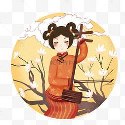 复古小清新唯美二胡女子