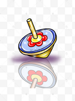 卡通婴儿玩具彩色旋转陀螺儿童玩具陀螺插画手绘娱乐游戏陀螺手绘儿童