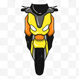 炫酷两轮摩托车卡通插画