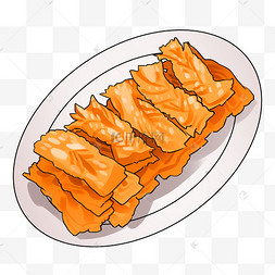 卡通手绘油炸新年美食可爱水饺卡通饺子春节团圆饭喜庆节日食物春节吃