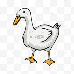 走路的鸭子手绘插画水彩行走的小鸭子卡通手绘戴帽子的绅士鸭卡通手绘