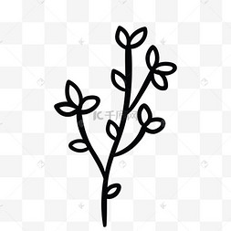 简笔画树枝叶子免抠卡通简笔画芭蕉树红色图案长筒袜子抽象线条图形