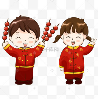 新年2019年中国娃娃糖葫芦