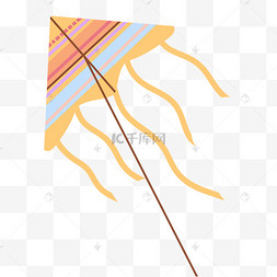 黄色三角形风筝插画