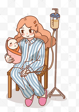 趴在妈妈腿上睡觉的男孩插画手绘矢量卡通母婴手绘矢量卡通母婴母亲节