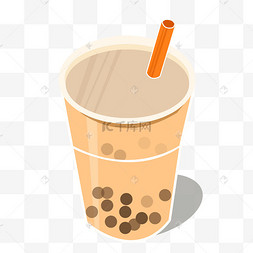 插画餐饮类奶茶素材