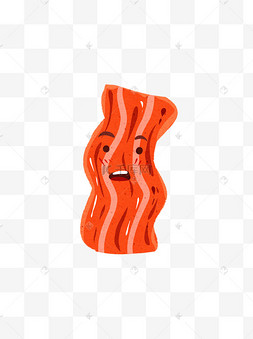 美食早餐培根卡通插画元素