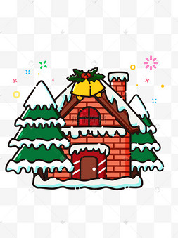 mbe圣诞节房屋松树铃铛