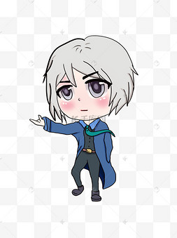 手绘全身q版二次元漫画男生png格17