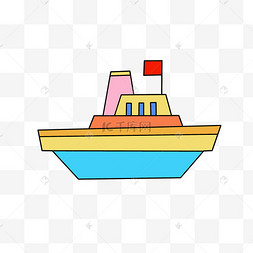 手绘中国客轮插画