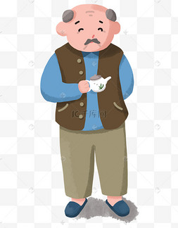 古风小老头月老重阳节老头背影七夕姻缘古风小老头仙人月老重阳节老人