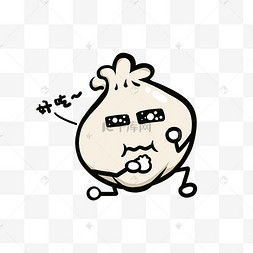 包子免抠png红橙色钱包卡包卡通元素紧张慌张表情包开心的表情包免