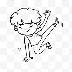 街舞嘻哈少年热血活力手绘简笔画