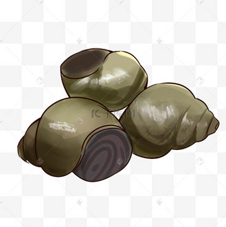 中秋节田螺卡通插画