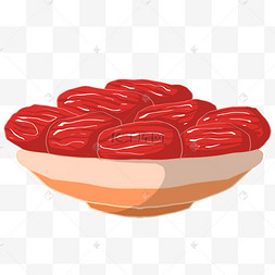 可爱枣子插画元素手绘卡通西红柿插画手绘腊八节红枣插画手绘腊八节